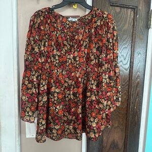 Floral & Ivy Floral Print Blouse - Multicolor